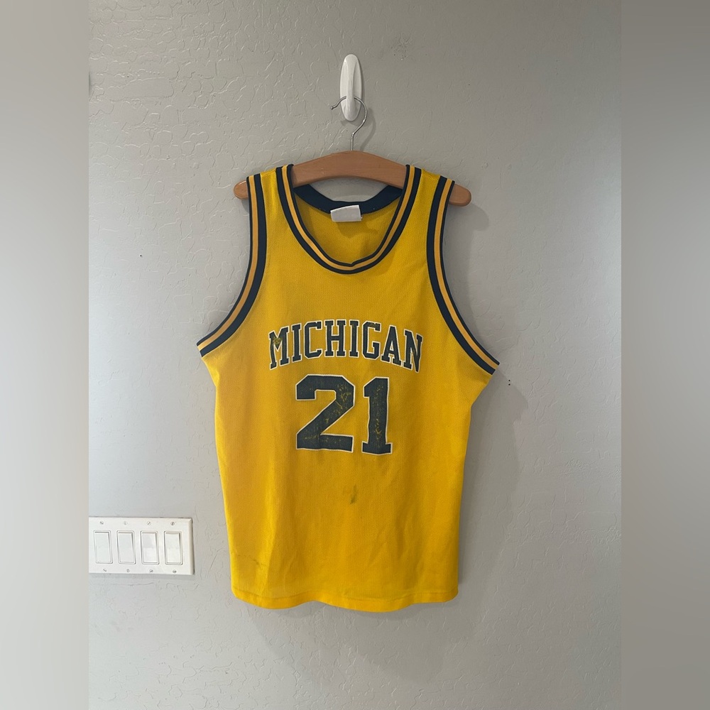 Vintage Logo Athletic Michigan Wolverines Fab Five Jersey Large